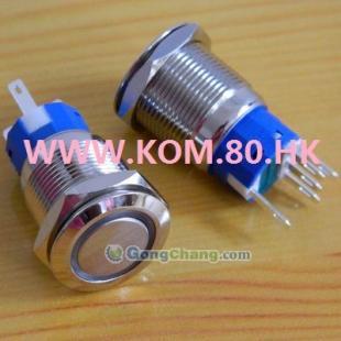 供應K19-A帶燈金屬按鈕開關 高質量解決方案，安裝直徑19MM